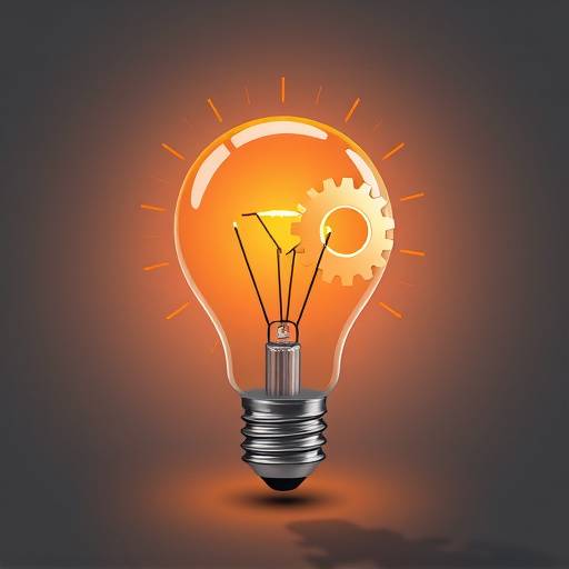 Icon representing innovation, such as a lightbulb or gears.