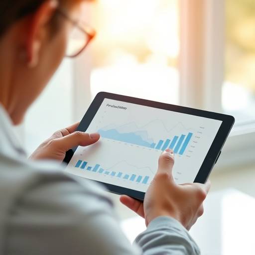 Person reviewing a financial graph on a tablet
